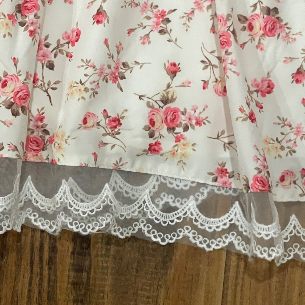 NEW! Scarlet Darkness Floral Midi Cottagecore Dress Corset Lace Trim XL Pockets - Picture 5 of 11